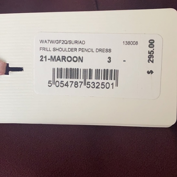 Ted Baker Frill Shoulder Pencil Shoulder Dress - Picture 4 of 5